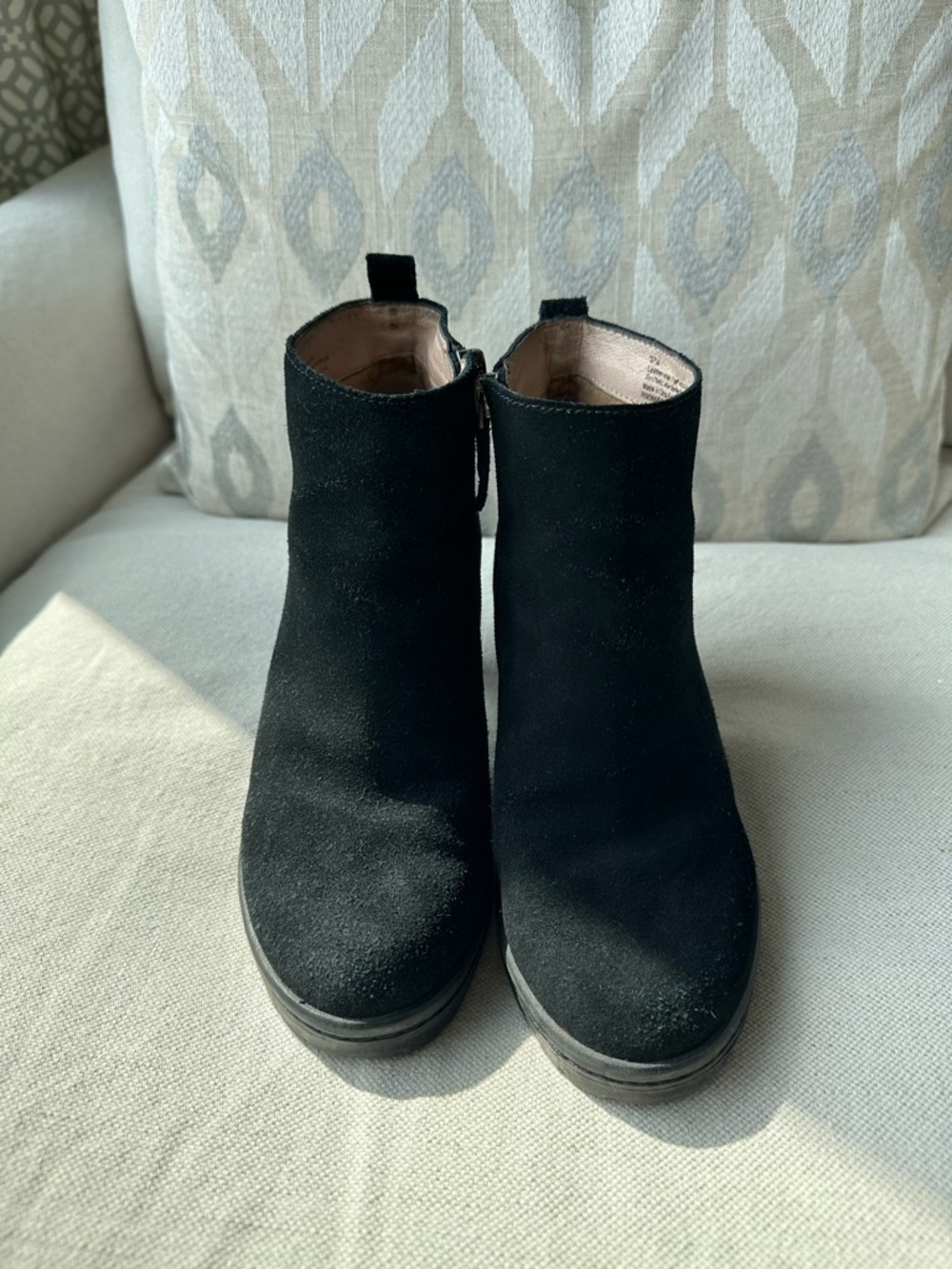 Caslon Black Suede Ankle Booties with Side Zip